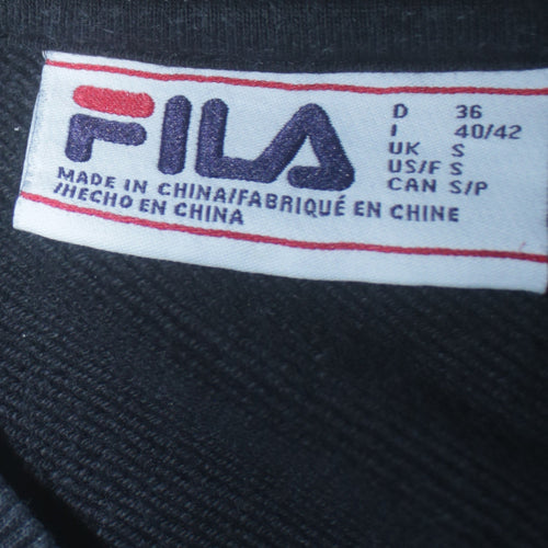 FILA Women Black Crew Neck Logo Sweatshirt Size S