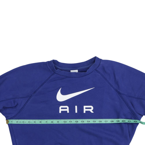 Nike Men's Blue Air Logo Crew Neck Pullover Sweatshirt Size S