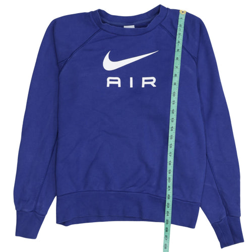 Nike Men's Blue Air Logo Crew Neck Pullover Sweatshirt Size S