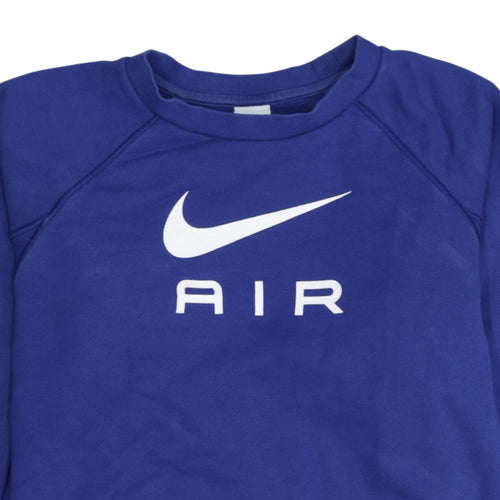 Nike Men's Blue Air Logo Crew Neck Pullover Sweatshirt Size S