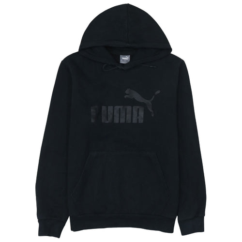 Puma Men’s Black Pullover Hoodie Size S Logo Fleece Sweatshirt