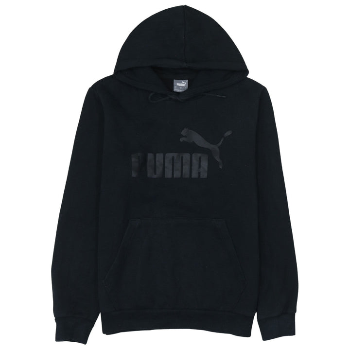 Puma Men’s Black Pullover Hoodie Size S Logo Fleece Sweatshirt
