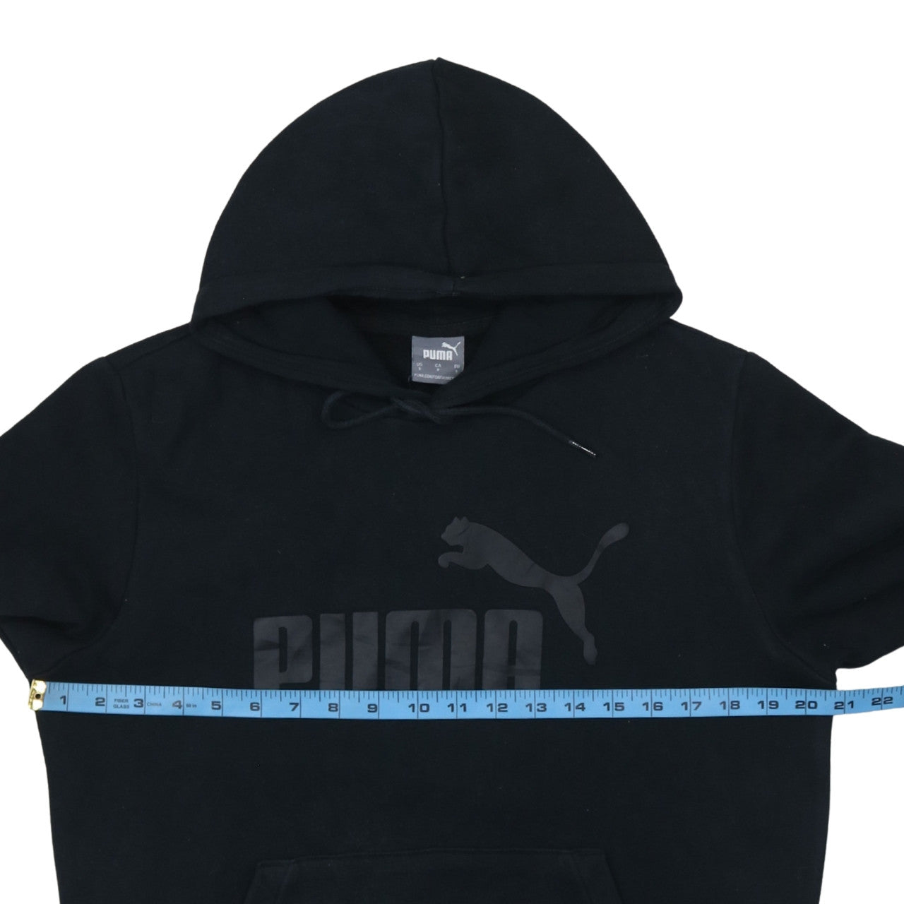 Puma Men’s Black Pullover Hoodie Size S Logo Fleece Sweatshirt