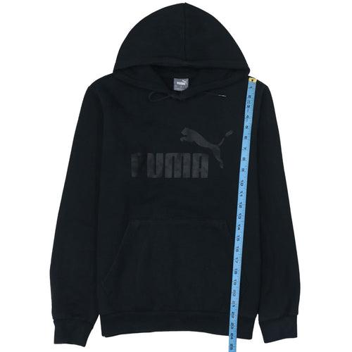 Puma Men’s Black Pullover Hoodie Size S Logo Fleece Sweatshirt