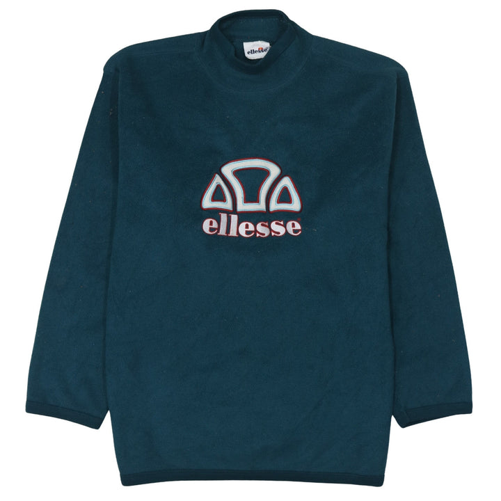 Ellesse Men's Blue Fleece Pullover Sweatshirt M Retro Logo Style