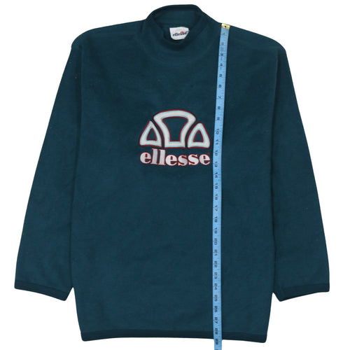 Ellesse Men's Blue Fleece Pullover Sweatshirt M Retro Logo Style