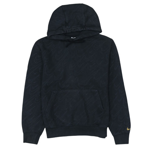 Nike Women's Black Small Pullover Hoodie with Logo Detail