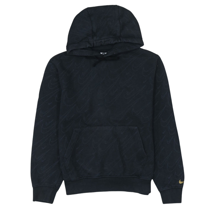 Nike Women's Black Small Pullover Hoodie with Logo Detail