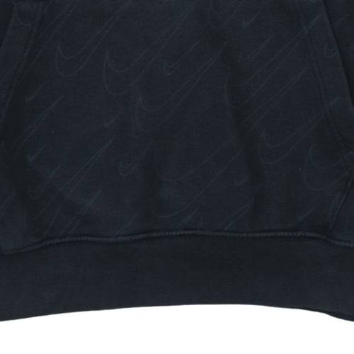 Nike Women's Black Small Pullover Hoodie with Logo Detail