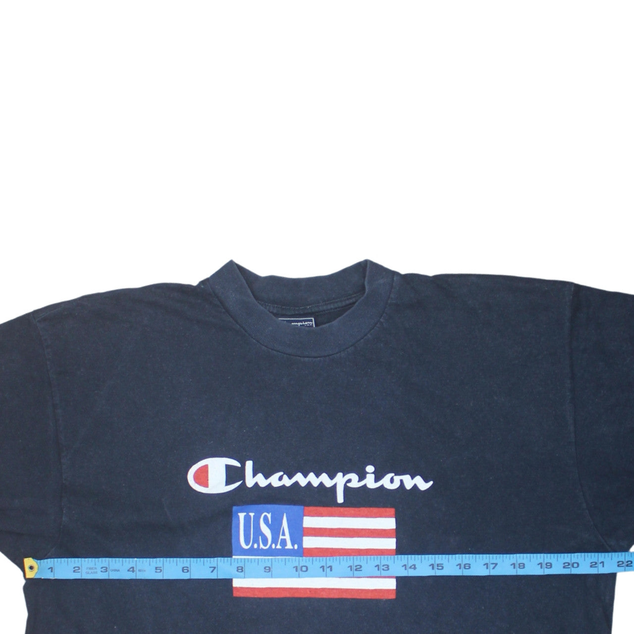 Champion Men's Black USA Logo Graphic T-Shirt XL Vintage Style
