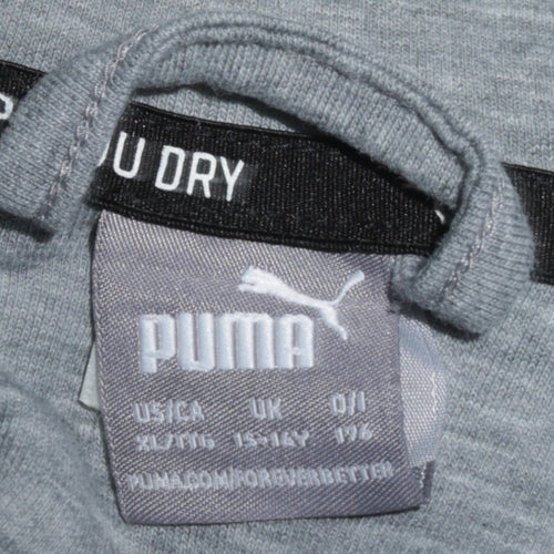 Puma Boys Grey Full Zip Hoodie 15-16 Years Activewear Sweatshirt