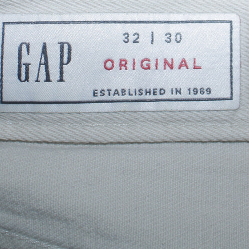 GAP Men's White Straight Regular Fit Jeans 32x30 Cotton Denim