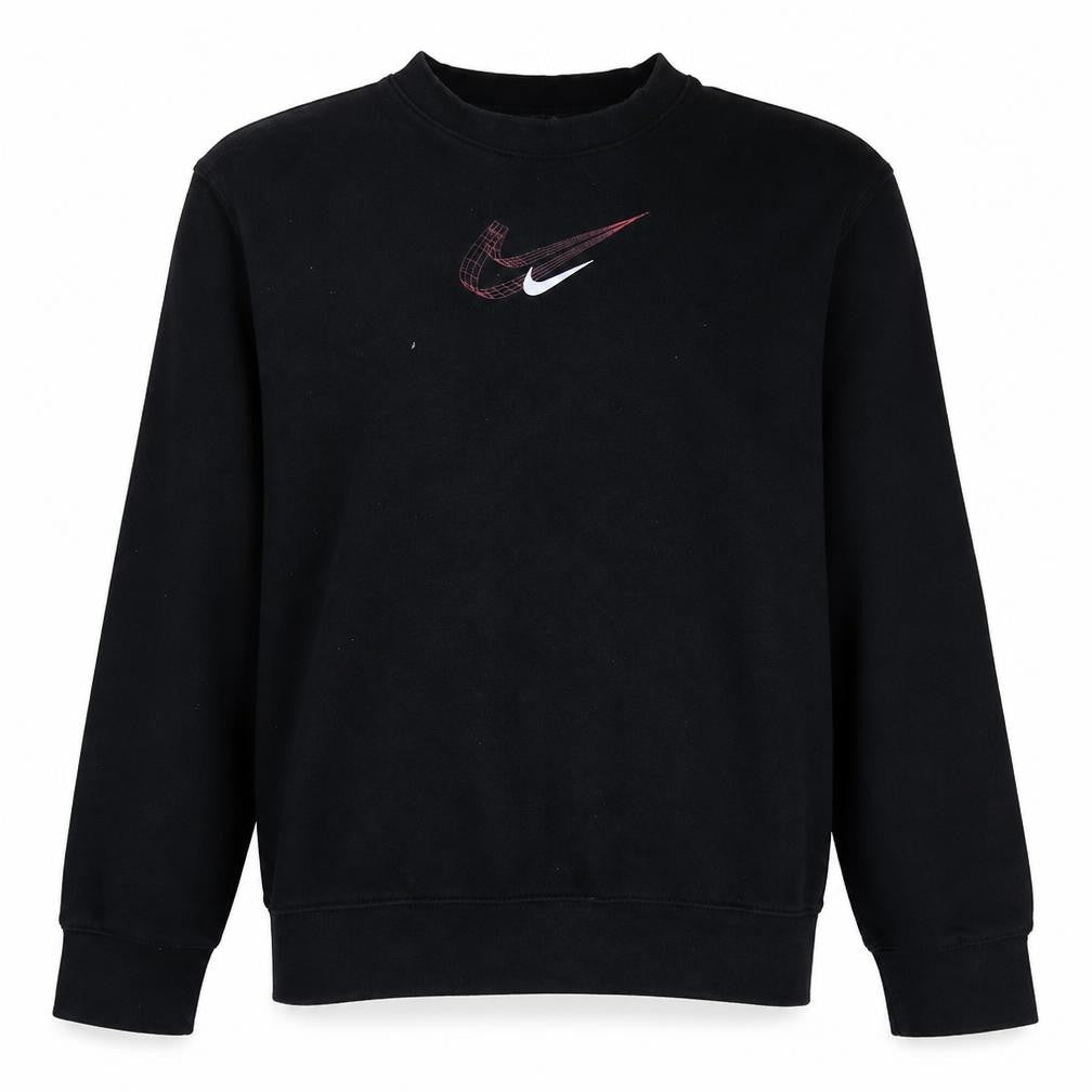 Front view of Nike Men's Black Medium Pullover Crew Neck Sweatshirt