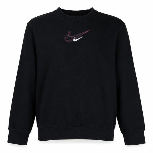 Front view of Nike Men's Black Medium Pullover Crew Neck Sweatshirt