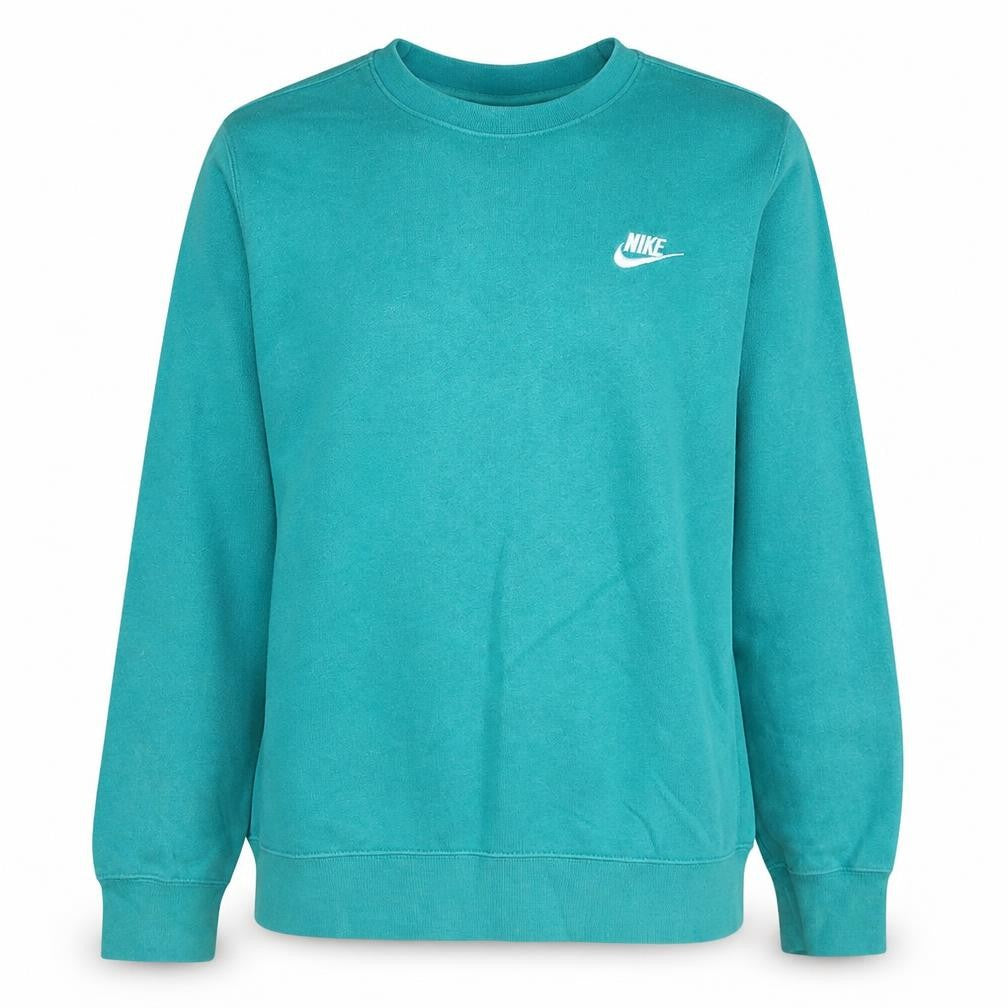 Front view of Nike Men's Green XS Pullover Sweatshirt Crew Neck Logo Fleece