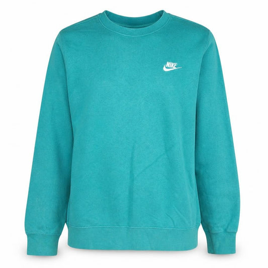 Front view of Nike Men's Green XS Pullover Sweatshirt Crew Neck Logo Fleece