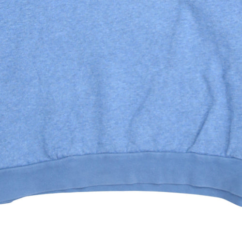 Adidas Men Blue Crew Neck Pullover Sweatshirt L Regular Fit