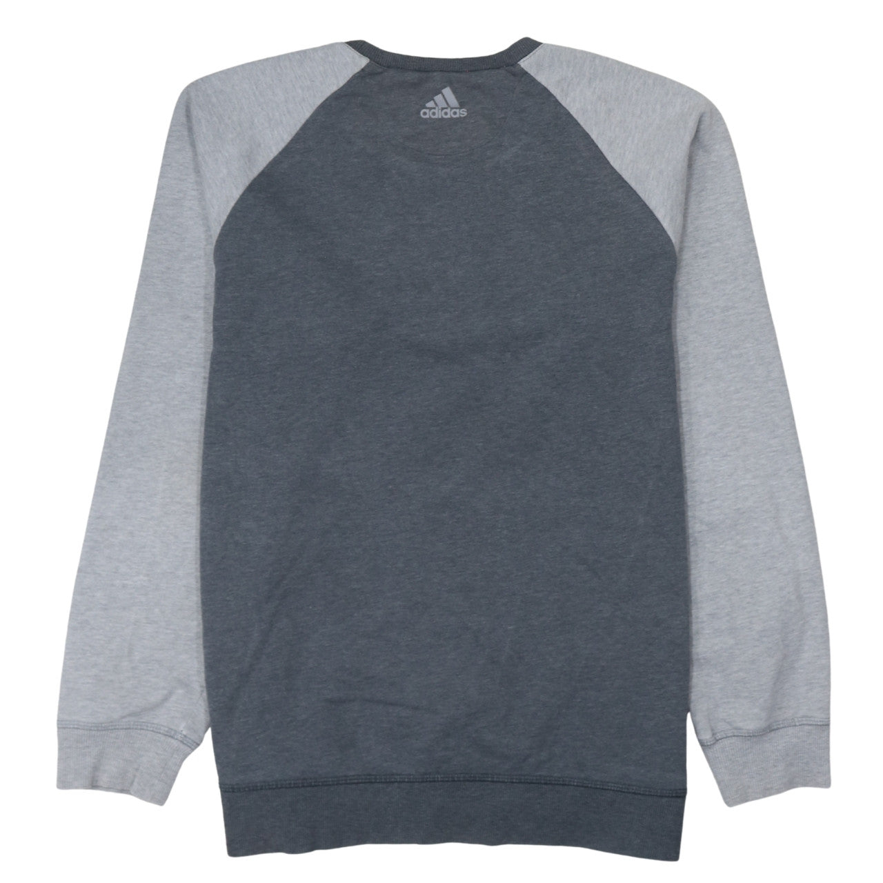 Adidas Men's Grey Logo Crew Neck Pullover Sweatshirt L
