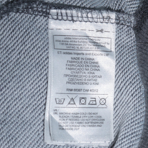 Adidas Men's Grey Logo Crew Neck Pullover Sweatshirt L