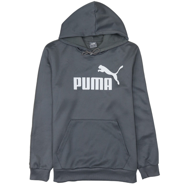 Puma Men's Grey Pullover Hoodie Size M Logo Graphic Sportswear