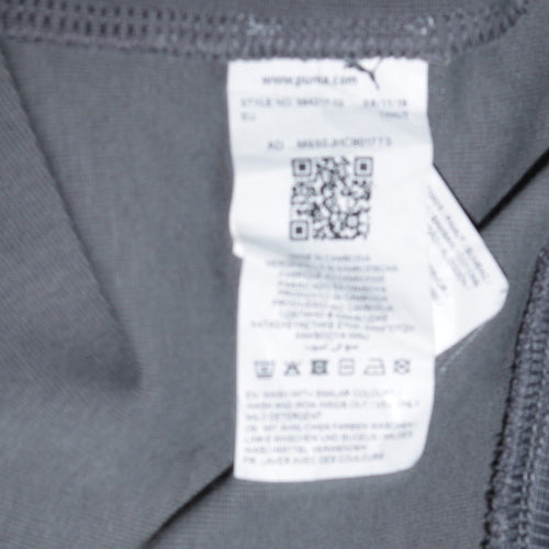 Puma Men's Grey Pullover Hoodie Size M Logo Graphic Sportswear