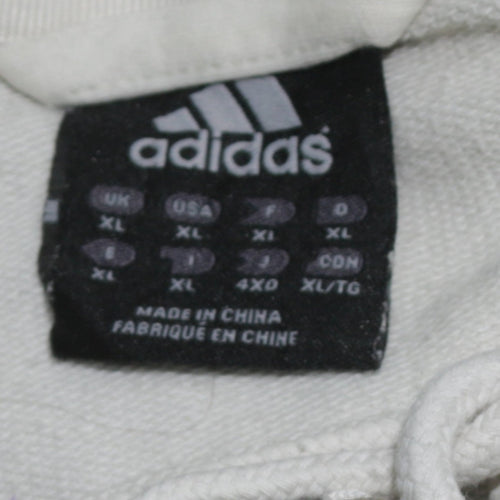 Adidas Men's White XL Full Zip Striped Hoodie Sweatshirt