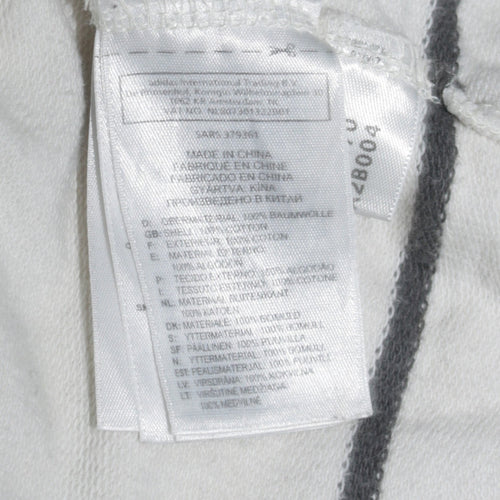 Adidas Men's White XL Full Zip Striped Hoodie Sweatshirt