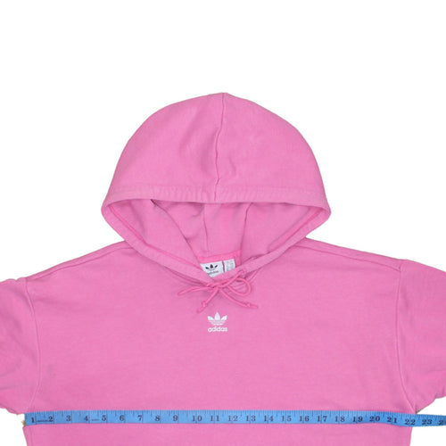 Adidas Womens Pink Pullover Hoodie Size 10 Cotton Drawstring Casual