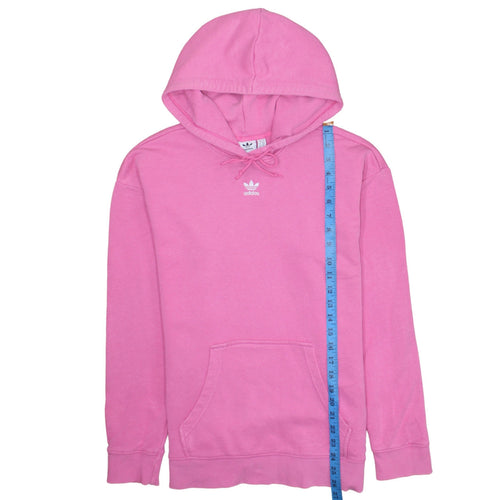 Adidas Womens Pink Pullover Hoodie Size 10 Cotton Drawstring Casual