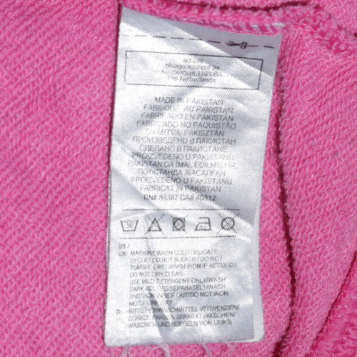 Adidas Womens Pink Pullover Hoodie Size 10 Cotton Drawstring Casual