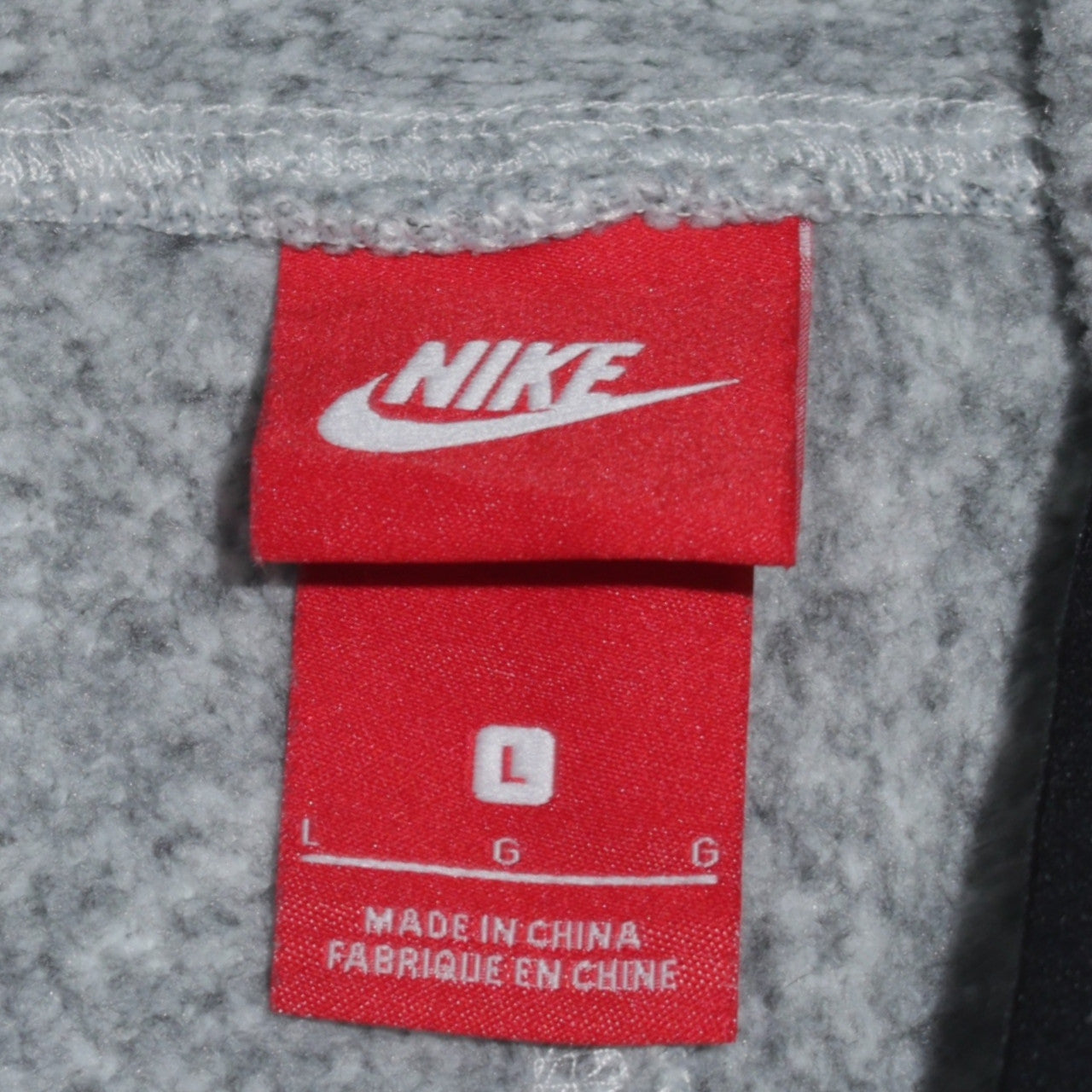 Nike Men's Grey Pullover Hoodie Size L Regular Fit Fleece
