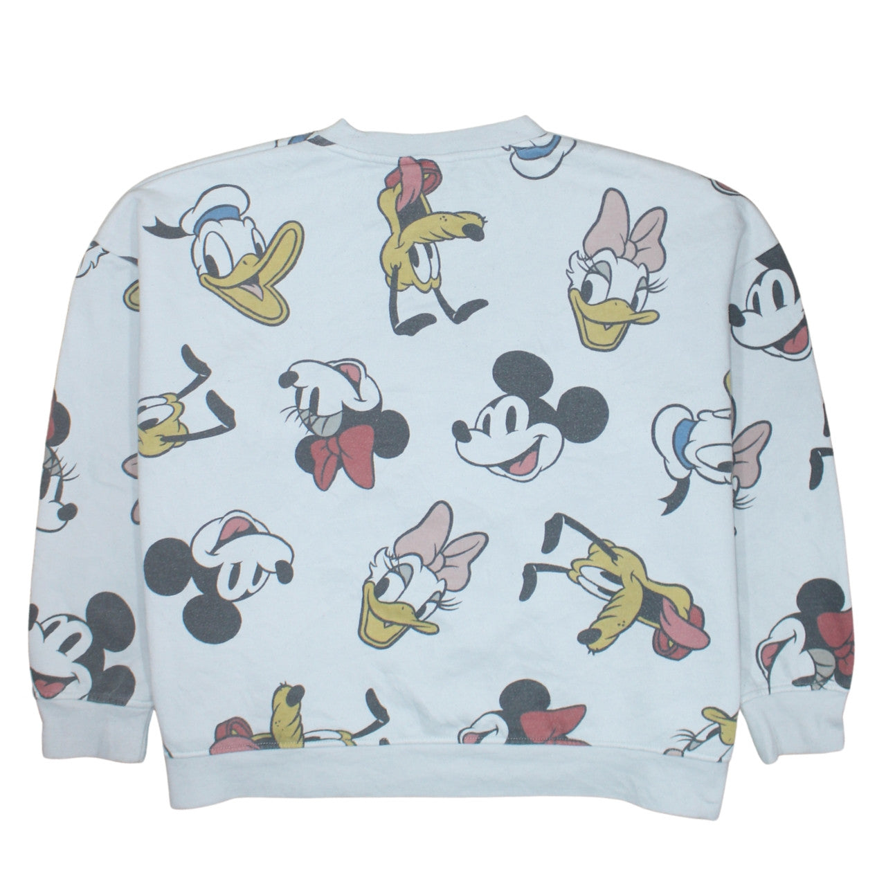 Disney Womens White 2XL Pullover Sweatshirt Mickey & Friends Print