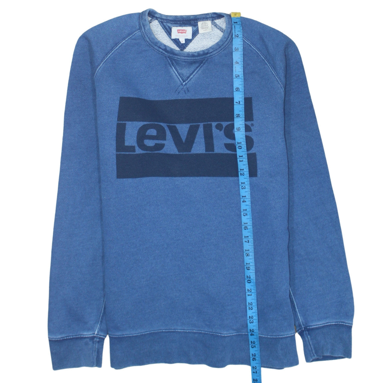 Levi's Men's Blue Crew Neck Logo Pullover Sweatshirt Size S