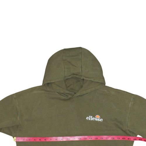 Ellesse Boys Green Pullover Hoodie 13-14 Years Cotton Blend Logo Sweatshirt