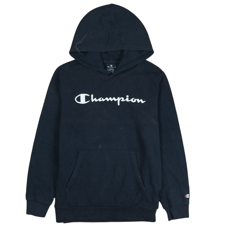 Champion Boys Black Pullover Hoodie Size 11-12 Years Classic Logo Style