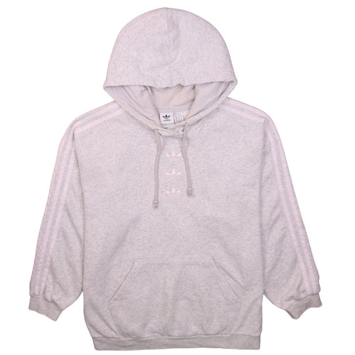 Adidas Womens Grey Pullover Hoodie Size 12 Cotton Blend Casual