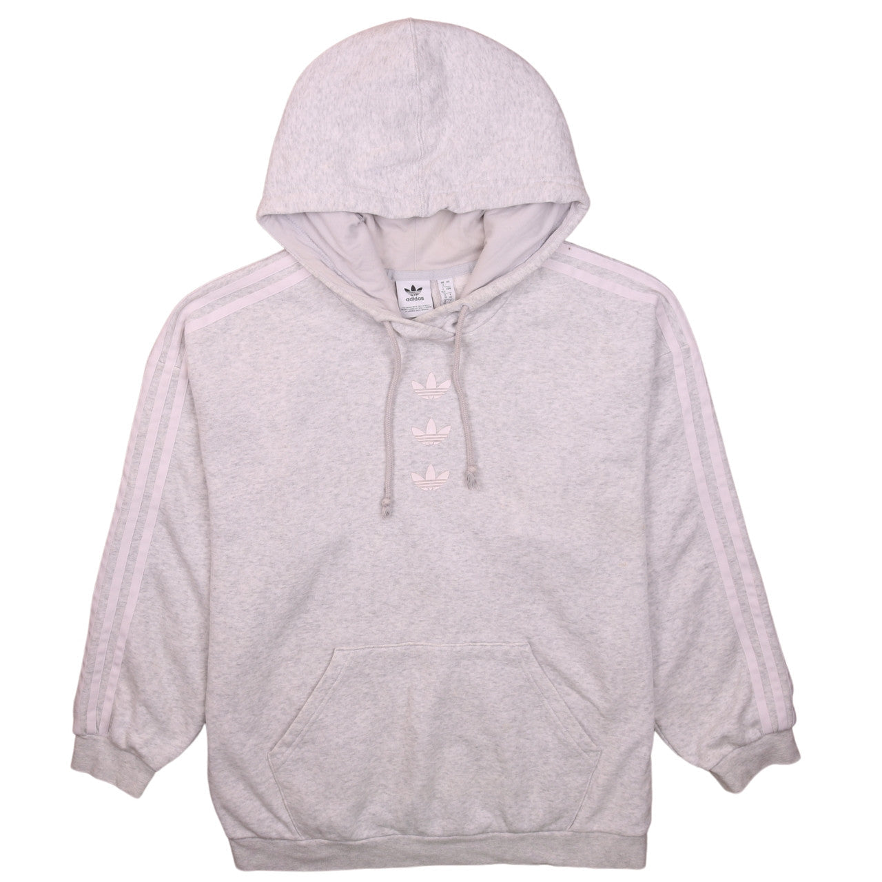 Adidas Womens Grey Pullover Hoodie Size 12 Cotton Blend Casual