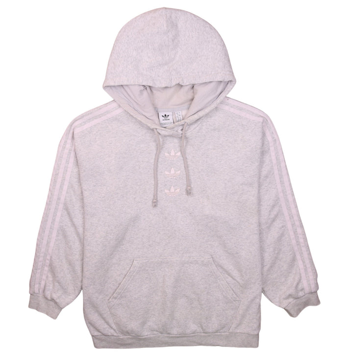 Adidas Womens Grey Pullover Hoodie Size 12 Cotton Blend Casual