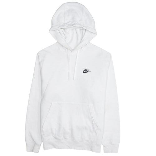 Nike Men's White Small Pullover Hoodie Sweatshirt Fleece Regular Fit