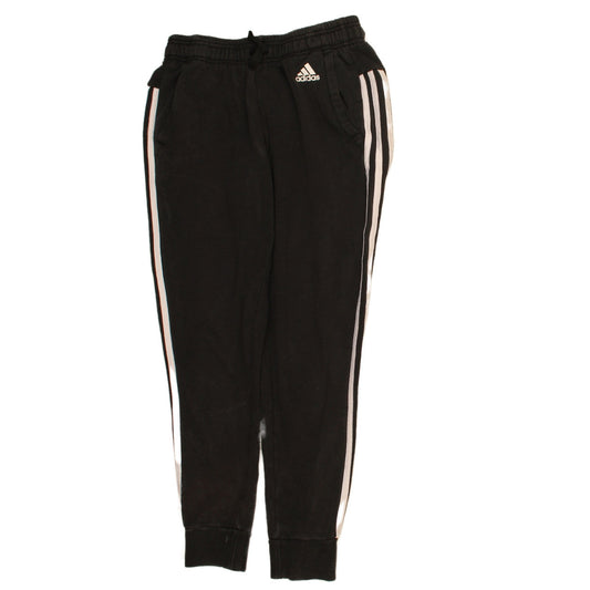 Adidas Womens Black Small Jogger Sweatpants with White Stripes