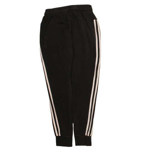 Adidas Womens Black Small Jogger Sweatpants with White Stripes