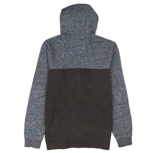 Quiksilver Men’s Grey Full Zip Hoodie Size S Fleece Hooded Sweatshirt