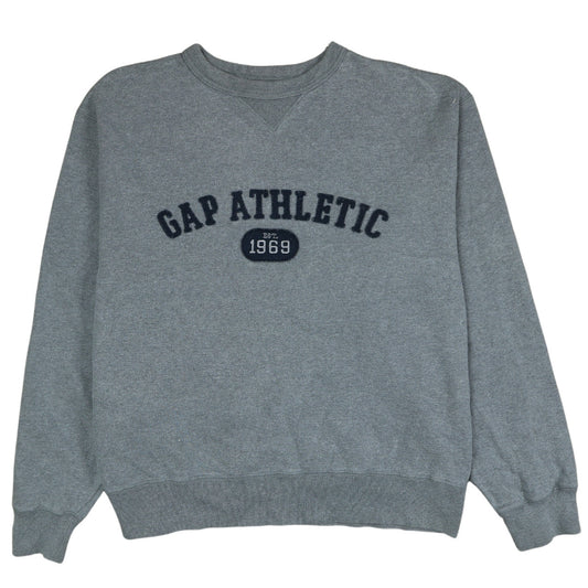 GAP Mens Grey Athletic Crew Neck Pullover Sweatshirt Size S