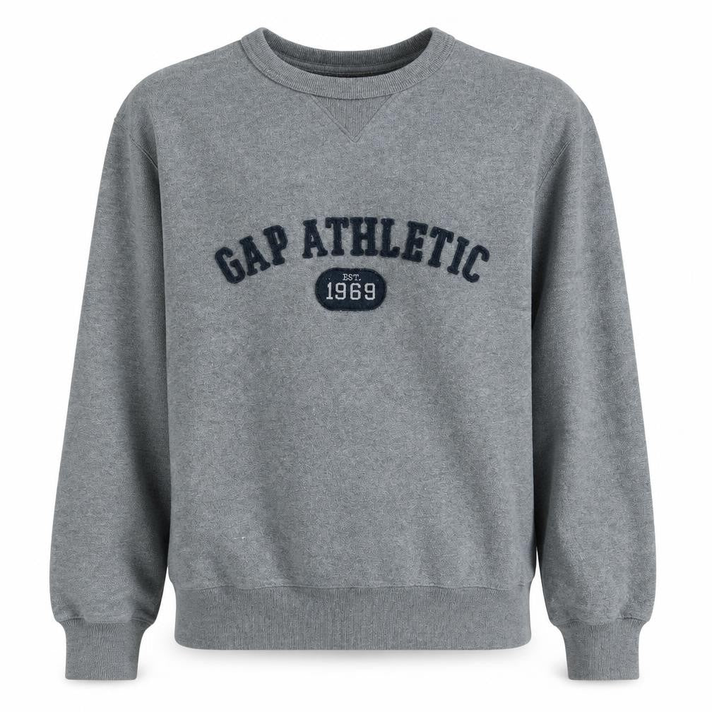 Gap Mens Grey Athletic Crew Neck Pullover Sweatshirt Size S