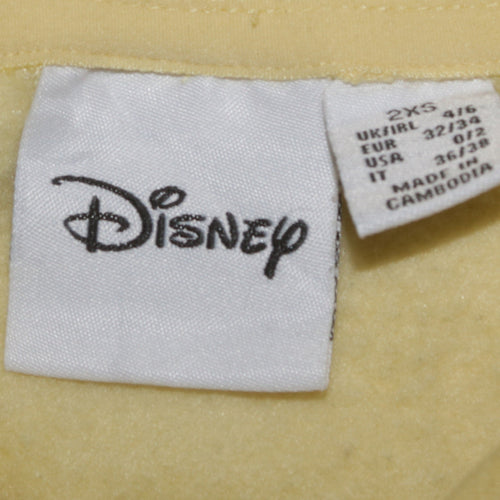 Disney Womens Yellow Winnie The Pooh Pullover Hoodie 2XS
