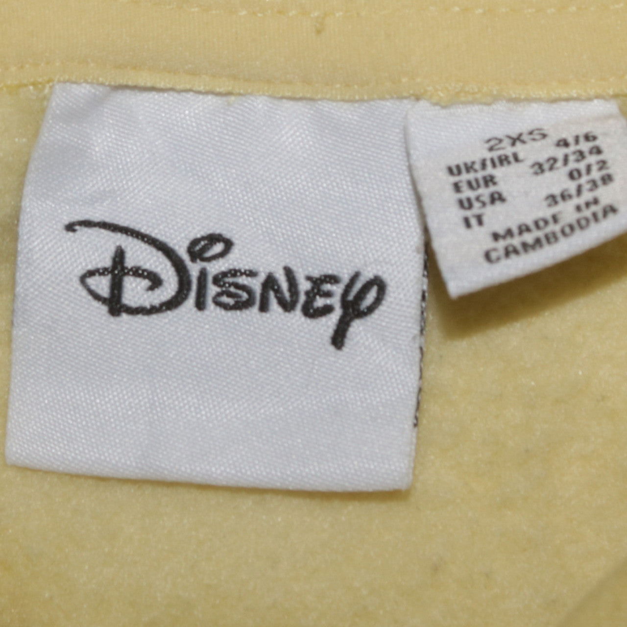 Disney Womens Yellow Winnie The Pooh Pullover Hoodie 2XS
