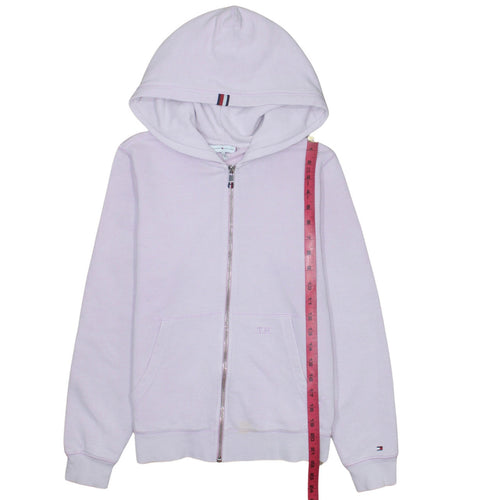 Tommy Hilfiger Women Lilac Full Zip Hoodie XS Cotton Blend