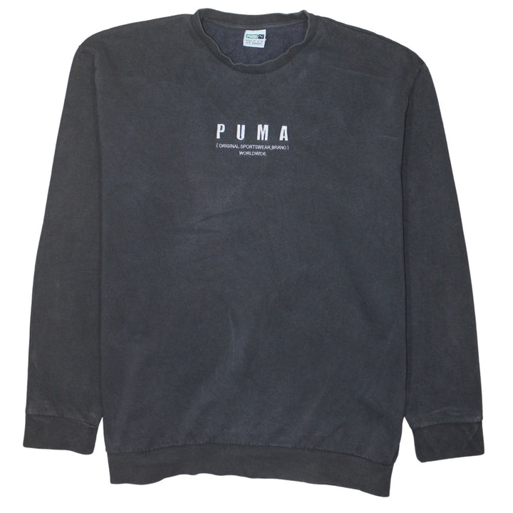 Puma Men's Black XL Pullover Sweatshirt Embroidered Logo