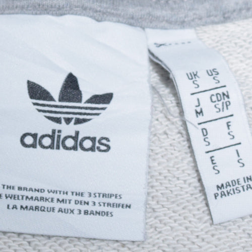adidas Men Grey Small Pullover Sweatshirt Crew Neck Fleece