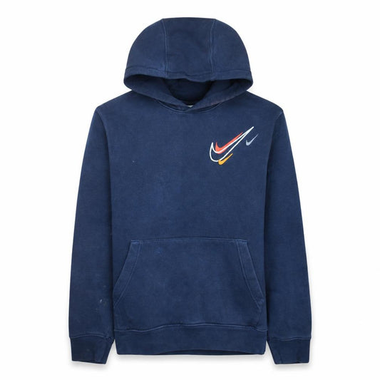 Front view of Nike Men's Blue Pullover Hoodie Small Regular Fit Fleece Sweatshirt
